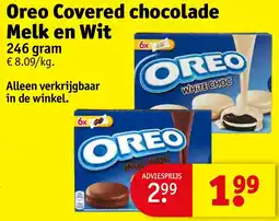Kruidvat Oreo Covered chocolade Melk en Wit aanbieding