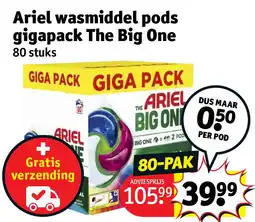 Kruidvat Ariel wasmiddel pods gigapack The Big One aanbieding