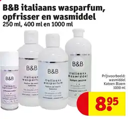 Kruidvat B&B italiaans wasparfum, opfrisser en wasmiddel aanbieding