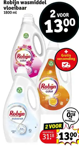 Kruidvat Robijn wasmiddel vloeibaar aanbieding