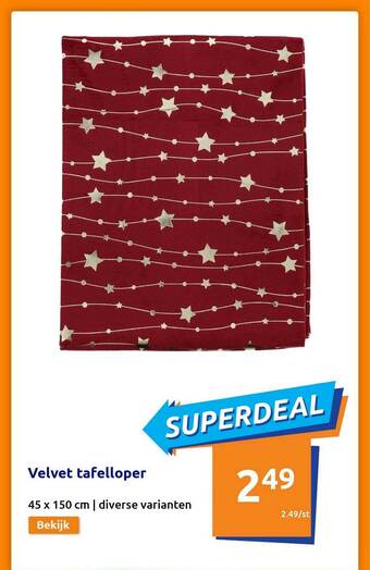 Action Velvet Tafelloper aanbieding