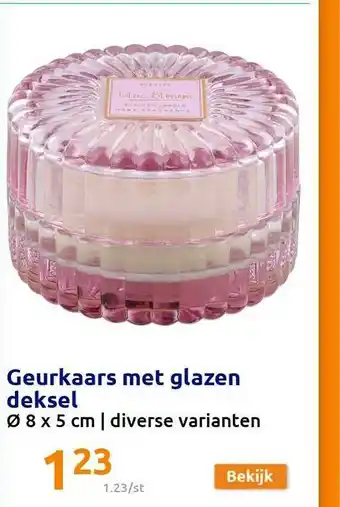 Action Geurkaars Met Glazen Deksel aanbieding