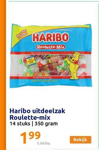 Action Haribo Uitdeelzak Roulette Mix aanbieding