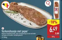 ALDI Varkenshaasje met peper aanbieding