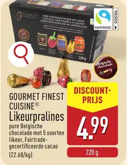 ALDI Gourmet finest cuisine likeurpralines aanbieding