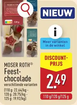 ALDI Moser roth feestchocolade aanbieding