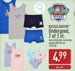 ALDI Nickelodeon ondergoed aanbieding