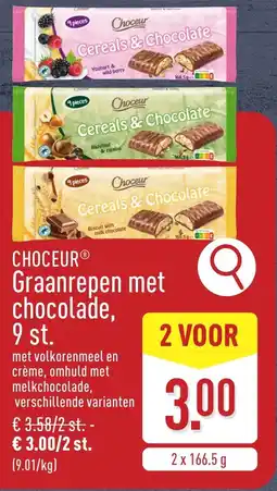 ALDI Choceur Graanrepen met chocolade, aanbieding