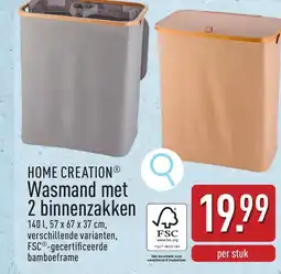 ALDI Home creation wasmand met 2 binnenzakken aanbieding