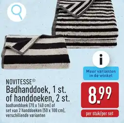 ALDI Novitesse badhanddoek, 1 st. of handdoeken, 2 st. aanbieding