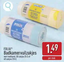 ALDI Folia badkamervuilzakjes aanbieding