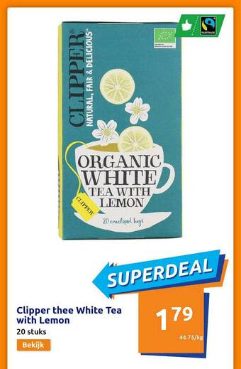 Action Clipper Thee White Tea With Lemon aanbieding