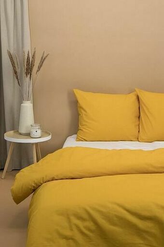 HEMA HEMA Dekbedovertrek - Zacht Katoen - Uni Okergeel (okergeel) aanbieding