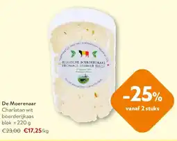 OKay De Moerenaar Charlatan wit boerderijkaas blok ± 220 g aanbieding