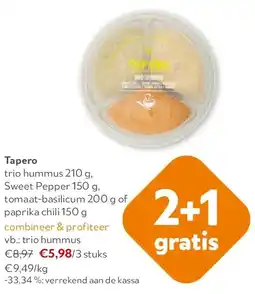 OKay Tapero trio hummus 210 g aanbieding