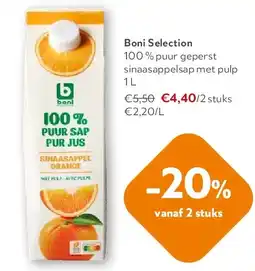 OKay Boni Selection 100 % puur geperst sinaasappelsap met pulp 1 L aanbieding