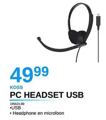 Koss pc headset usb lgs624 00