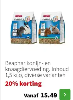 Intratuin Beaphar konijn en knaagdiervoeding aanbieding