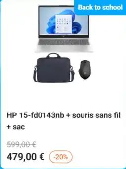 Krëfel HP 15-fd0143nb + souris sans fil + sac aanbieding