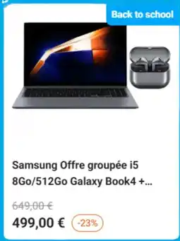 Krëfel Samsung Offre groupée i5 8Go/512Go Galaxy Book4 aanbieding