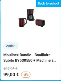 Krëfel Moulinex Bundle - Bouilloire Subito BY5S05E0 + Machine à aanbieding