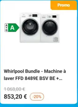 Krëfel Whirlpool Bundle - Machine à laver FFD 8489E BSV BE aanbieding