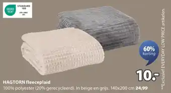 Jysk HAGTORN fleeceplaid aanbieding