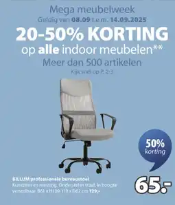 Jysk BILLUM professionele bureaustoel aanbieding