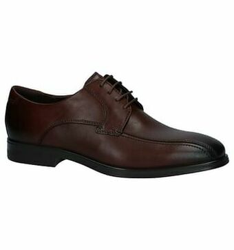 Torfs Donker Bruine Geklede Veterschoenen ECCO Melbourne aanbieding