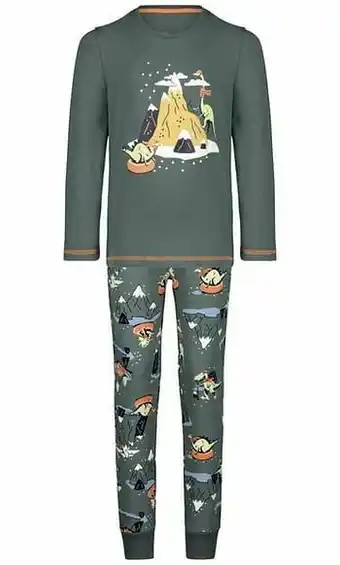 HEMA HEMA Kinderpyjama Glamping Groen (groen) aanbieding