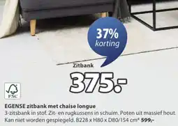 Jysk EGENSE zitbank met chaise longue aanbieding