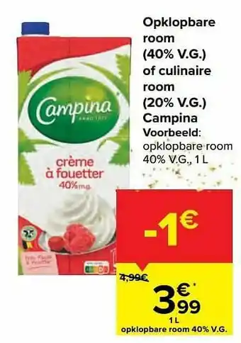 Carrefour Market Opklopbare room aanbieding