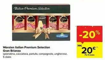 Carrefour Market Worsten italian premium selection gran brianza aanbieding