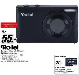 MediaMarkt Rollei Compactline Mini Zwart Compactcamera aanbieding