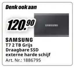 MediaMarkt SAMSUNG T7 2TB Grijs Draagbare SSD externe harde schijf aanbieding