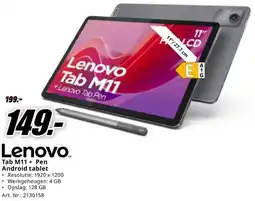 MediaMarkt Lenovo. Tab M11+ Pen Android tablet Resolutie: 1920 x 1200 Werkgeheugen: 4 GB aanbieding
