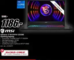 MediaMarkt msi Katana 17 B13VFK-1255BE Gaming laptop aanbieding