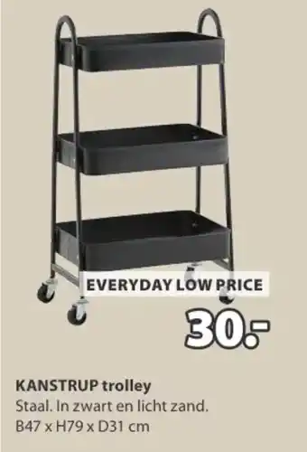 Jysk Kanstrup trolley aanbieding
