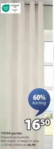 Jysk Totak gordijn aanbieding