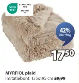 Jysk Myrfiol plaid aanbieding