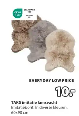 Jysk Taks imitatie lamsvacht aanbieding
