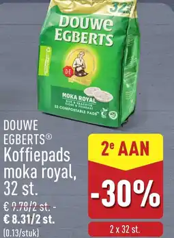 ALDI Douwe egberts koffiepads moka royal aanbieding
