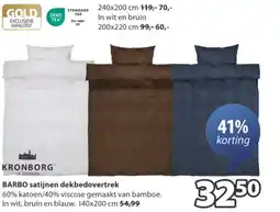 Jysk Barbo satijnen dekbedovertrek aanbieding