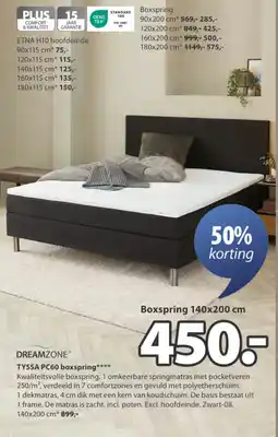 Jysk TYSSA PC60 boxspring aanbieding
