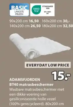 Jysk Adamsfjorden BT40 matrasbeschermer aanbieding
