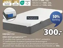 Jysk Dreamzone eima GS45 springmatras aanbieding