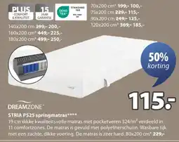 Jysk Dreamzone stria PS25 springmatras aanbieding