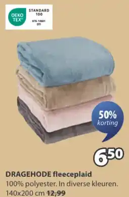 Jysk Dragehode fleeceplaid aanbieding
