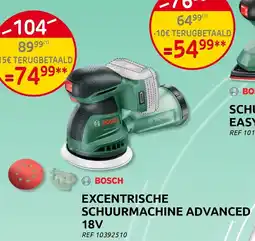 Brico Bosch excentrische schuurmachine advanced 18V aanbieding