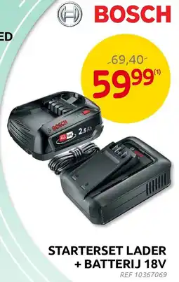 Brico Bosch starterset lader + batterij 18v aanbieding